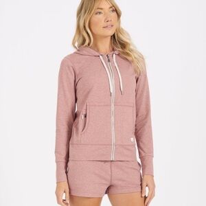 Vuori Dreamknit Halo Fullzip Hoodie Sz Medium Heather rose pink original style